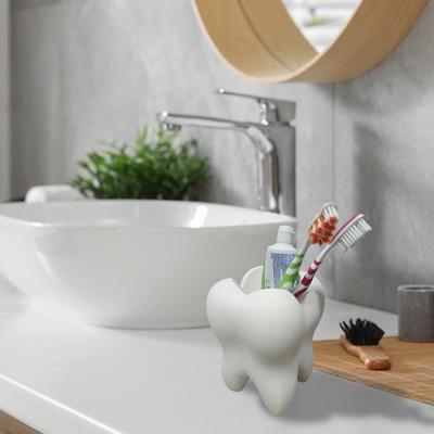 Toothbrush Stand High Durability Large Capacity Tooth-shaped Multipurpose Toothpaste Stationery Container