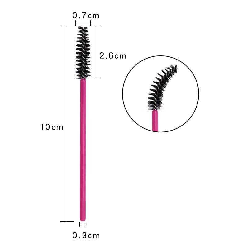 Rose Red Disposable Mascara and Eyebrow Brushes - 50pcs/bag