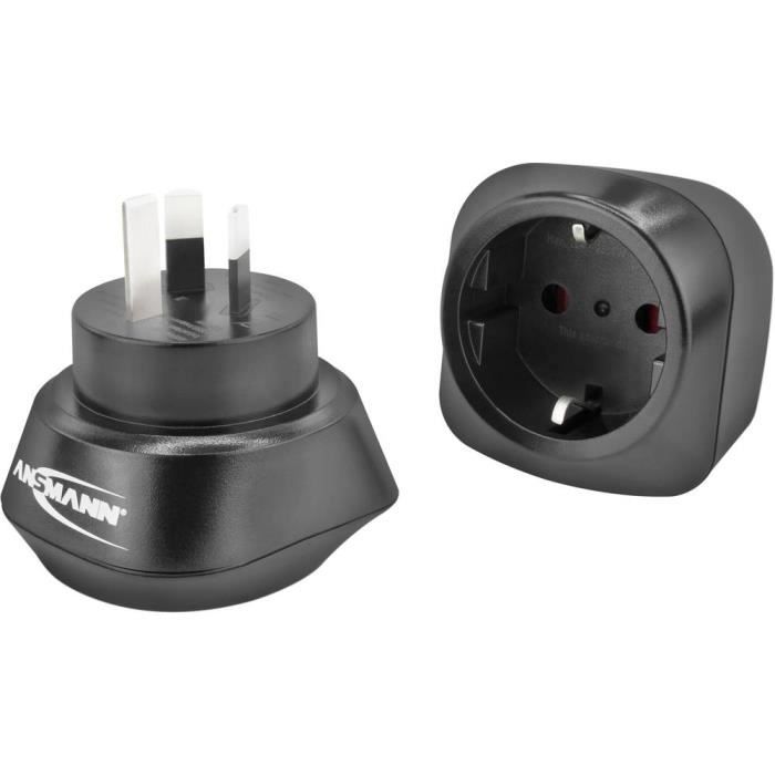 Adaptateur de voyage - ANSMANN - 1250-0033 - EU vers AU - 100-240V AC - 12V DC