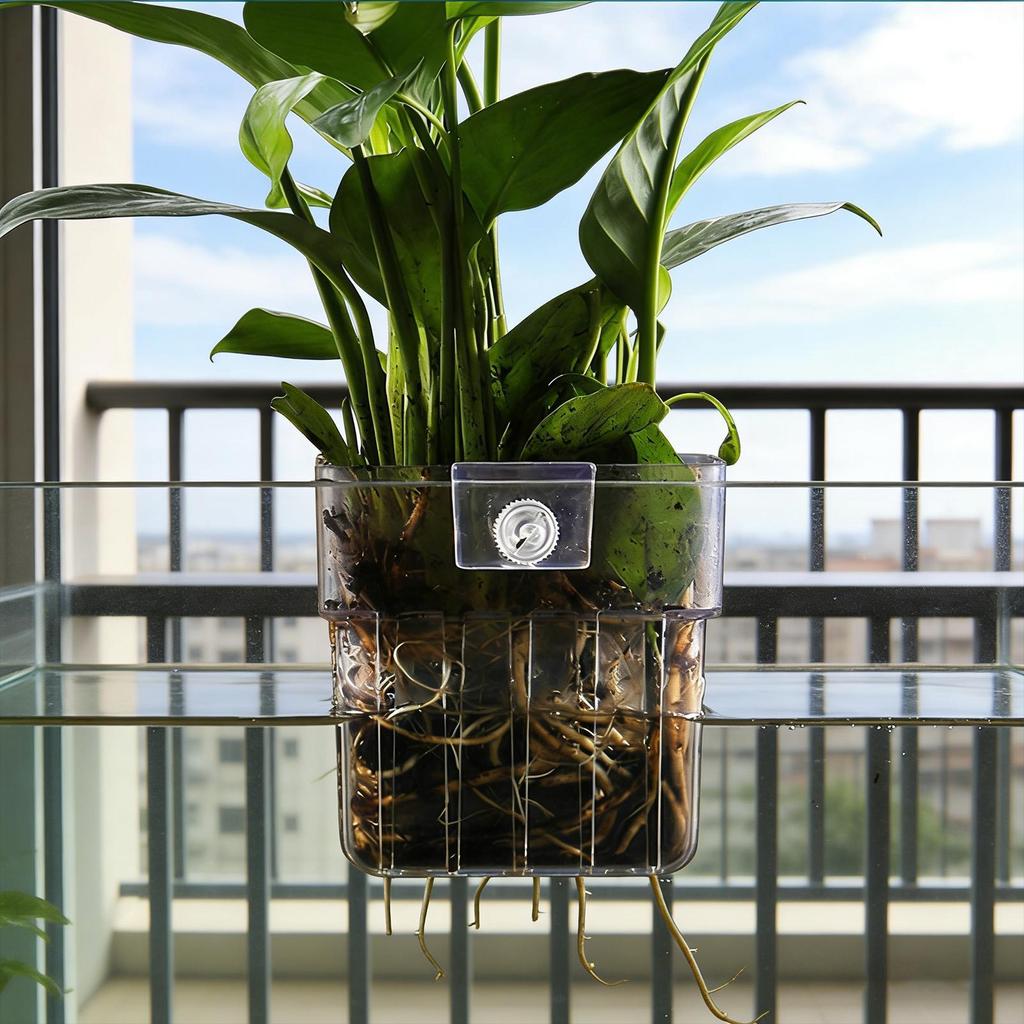 Hanging Plant Holder Transparent Pot For Fish Tank Aquatic Plant Cultivation Aquascape Decor Holder Cups Hydroponic System