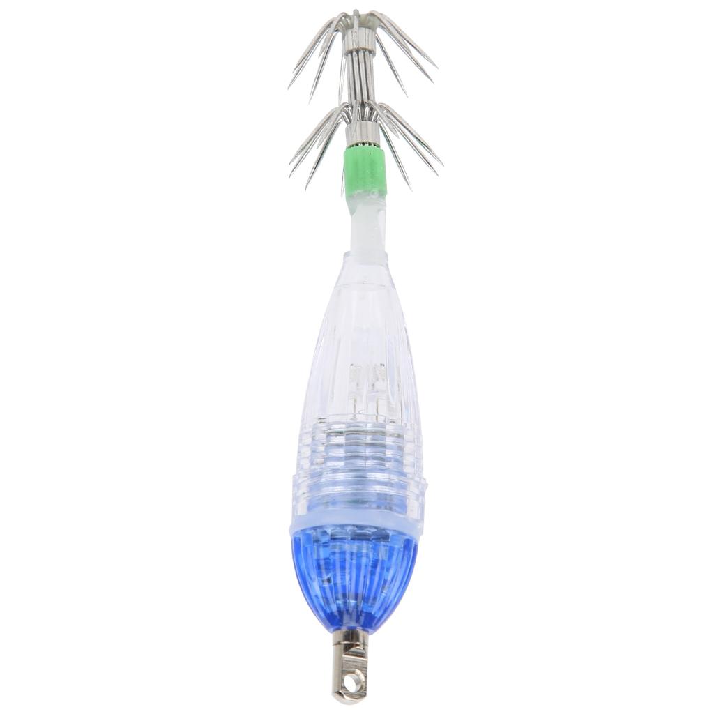 Fishing LED Lure Light Squid Shape Blue Light Color Bait Underwater Lure Lamp with Hook