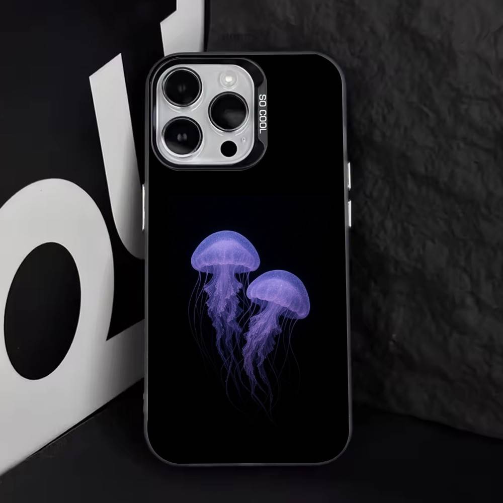 Jellyfish Oceanic Phone Case For iPhone 17,16,15,14,13,12,11 Plus,Pro Max,XS,Colorful Silver Phone Case Funda Cover