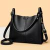 2025 Solid Color Shoulder Bag for Women High-quality Soft Leather Casual Tote Bag Ladies Vintage Crossbody Messenger Handbag Sac