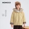 MOMOCO Boys' Winter Plush Lined Faux Leather Hooded Jacket