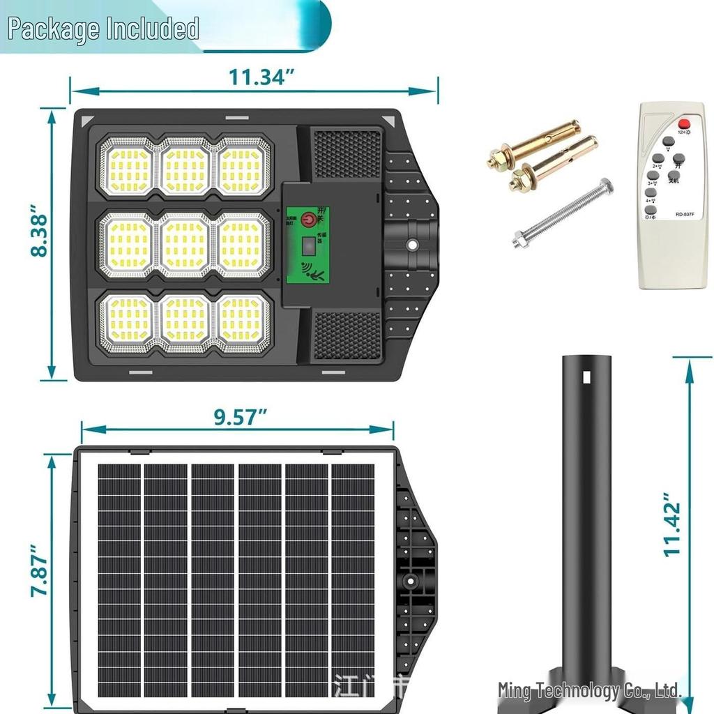 Smart Waterproof Induction Solar Lamp with Remote Control for Outdoor Courtyard and Street Lighting