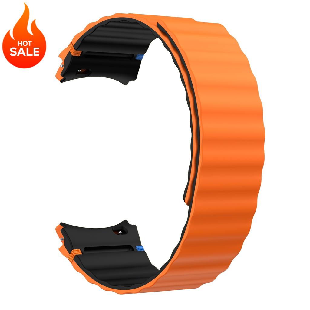 No Gaps Silicone Magnetic Band for Samsung Galaxy Watch 7/FE/6/5/4/Classic 40mm 44mm 5Pro Sport Bracelet for Galaxy Watch 6 4 Classic 43/47mm