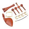 Violin Chinrest Complete Professional Jujube Wood Violin Cheek Rest with Pegs Tail Post Rope Tailpiece Screw