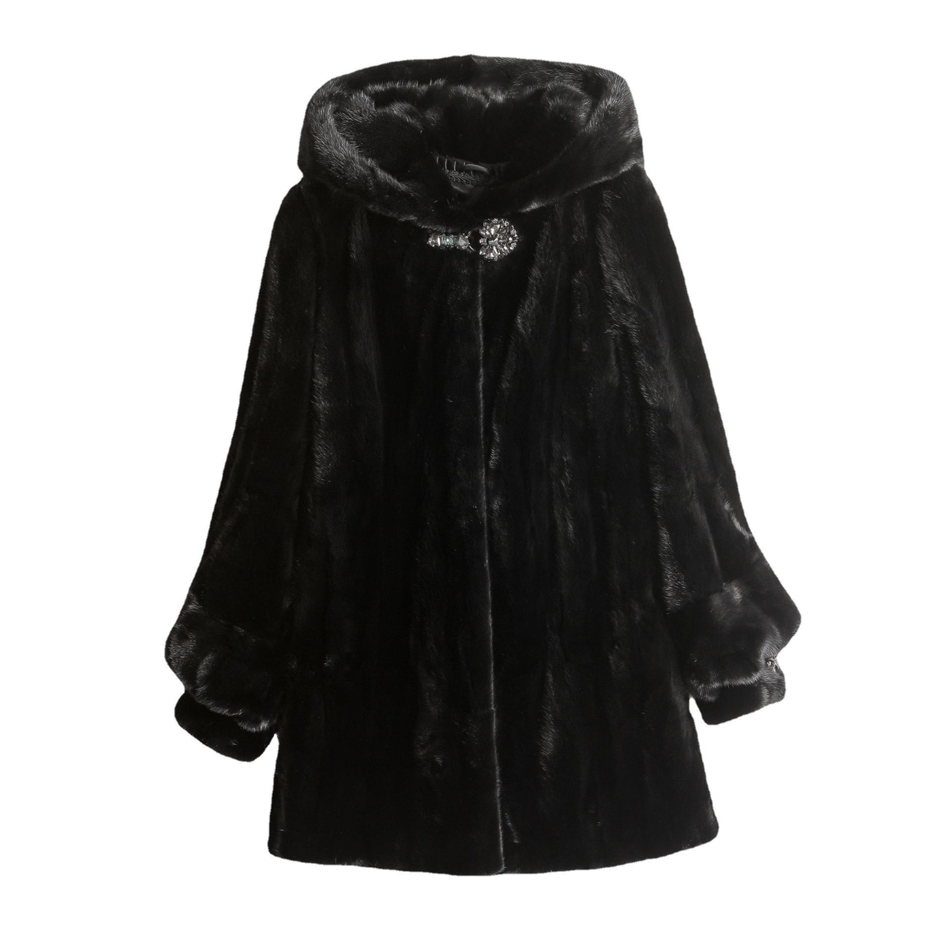 

Новая шуба из норки, женская шуба из цельной норки с шапкой, комбинированная норковая шуба средней длины, шуба из искусственного меха XXXXXL