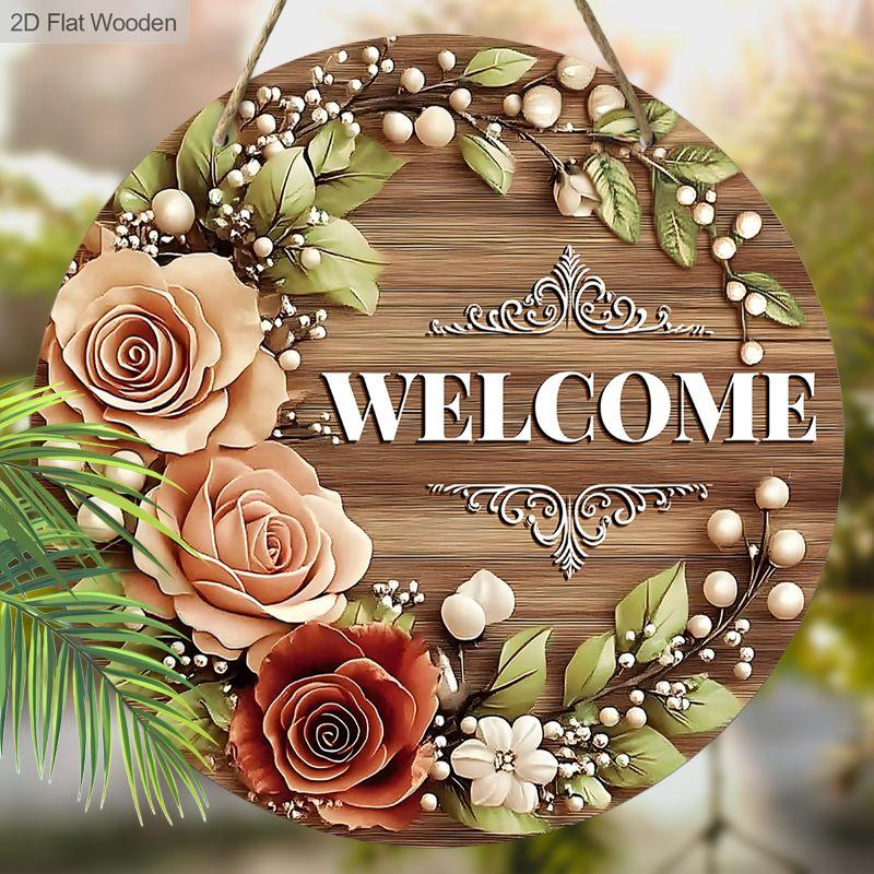 2D Flat Wooden Hanging Decorative Signs, Family Wall or Door Decoration, Garden Decoration, Float Patterns, Welcome Signs, Holiday Gifts for Friends