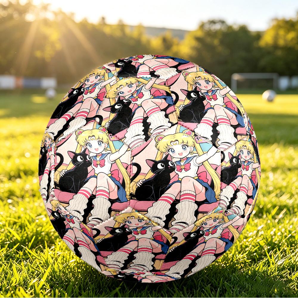Sailor Moon Size 5 Soccer Ball, Durable Standard Football For Training Match Outdoor Sports