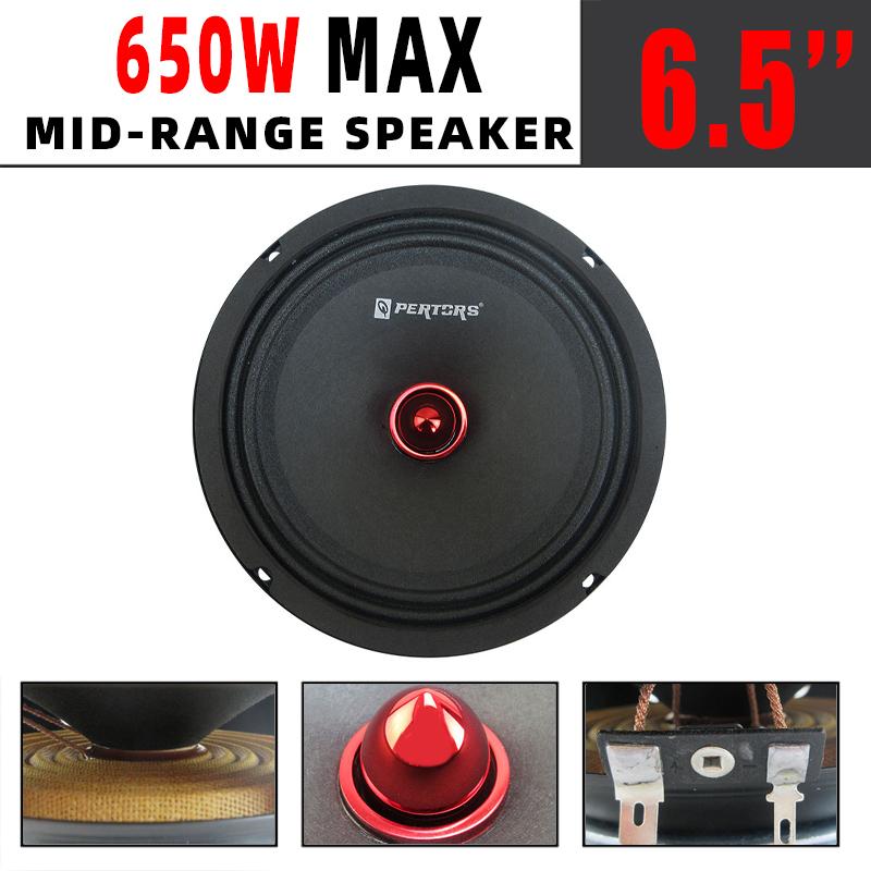 6.5 inch Car Stereo Mid Range Woofer Integrated Vehicle Speaker 650W, 4 ohm Mid-bass Suitable for Car Audio Modification