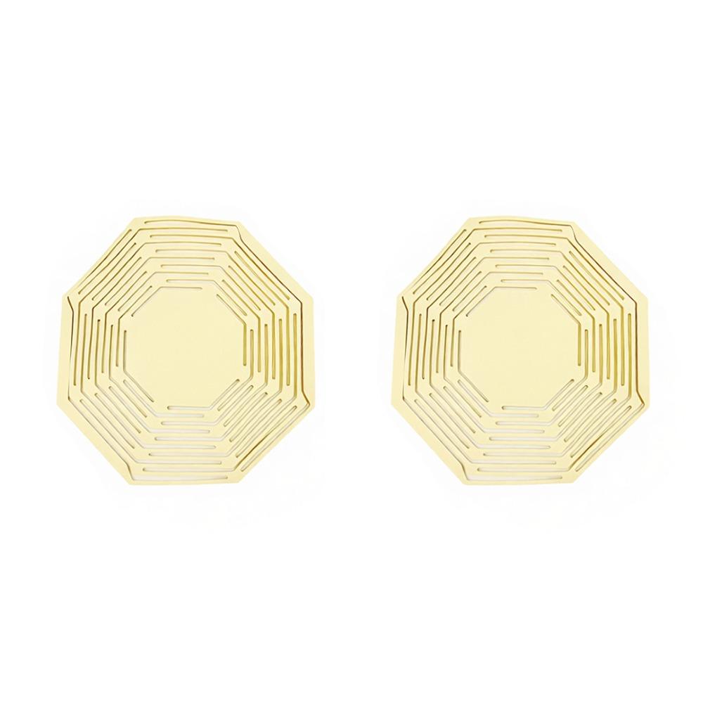 

2PCS Flexible Dining Mat Basket Bag Hexagonal Cup Mat Eco-friendly Coaster Shopping жовтий