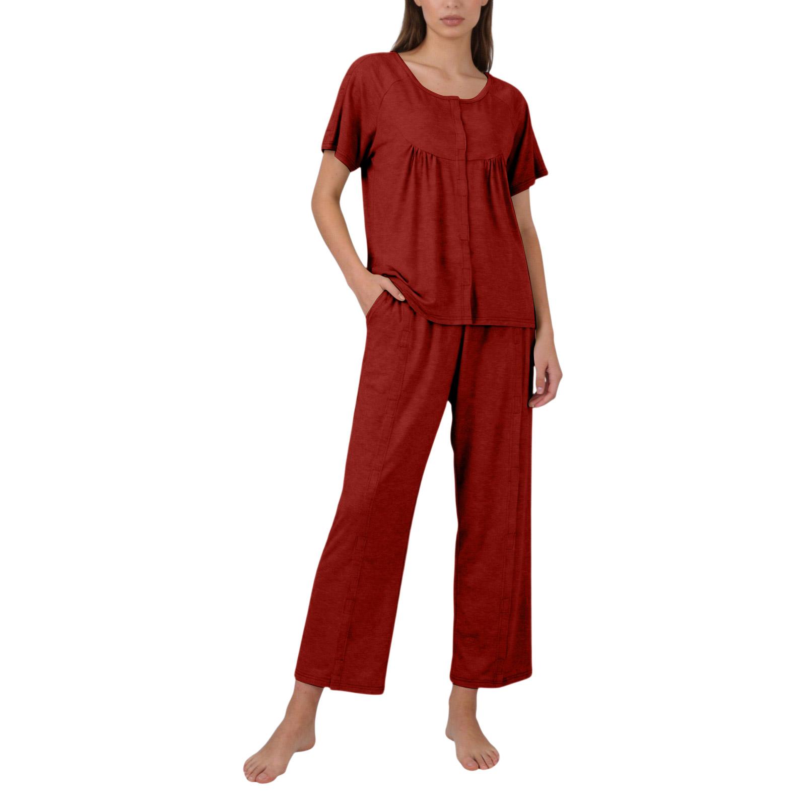 

Unisex Patient Clothing Set Easy Wear Hospital Pajamas Suitable for Bedridden Elderly Fracture Patients Comfortable Medical Apparel M Кіновар