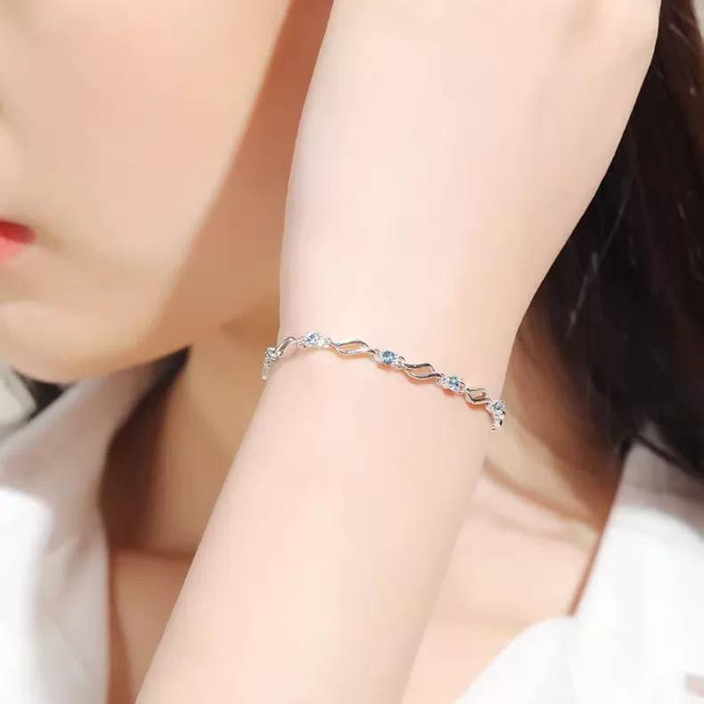 Ocean Blue Geometric Bracelet Women Jewelry Copper Decoration Gifts Fashion