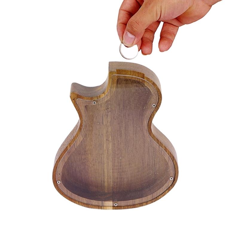 Guitar Shape Coin Storage Box Money Saving Jar Home Decoration Jewelry Coin Bead Holder for Boys and Girls Enduring