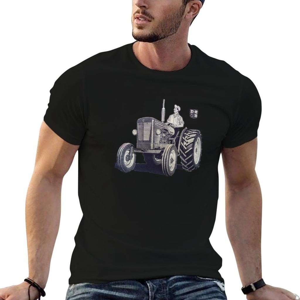 David Brown Tractor T-Shirt Simple Line Art Print Tee