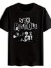 Vintage Rock Band Graphic T-shirt - Black Short Sleeve Crew Neck Tee with "Sex Pistols" Print