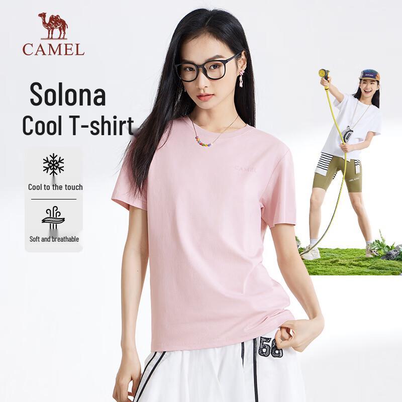 Camel Women s Round Neck Short Sleeve T-Shirt M34BA5E117 L