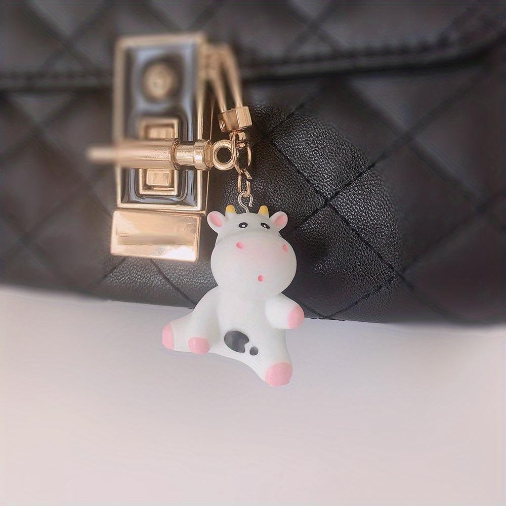 

Cute Cow Keychain Resin Calf Figurine Couple Backpack Pendant Gift Couple Family Keychain Pendant