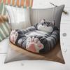 Cute Tabby Cat Pet Bed Pillow Cover 2D Visual Print Adorable Kitten Cushion Case For Sofa Bed Couch Cozy Cat Lover Home Decor
