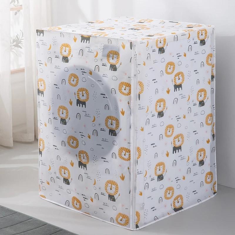 Drum Washing Machine Covers Cute Print Dust Cover For Drum Washer-dryer Waterproof PEVA Protection Cover Household New