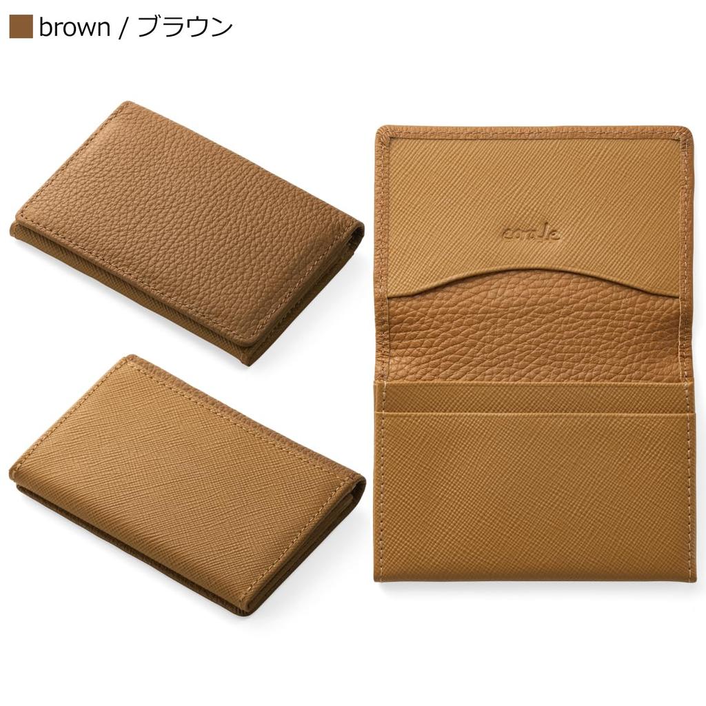 Corale Women's Business Card Case, Genuine Italian Leather with Prism Design, Stylish Card Case for Women (Brown)