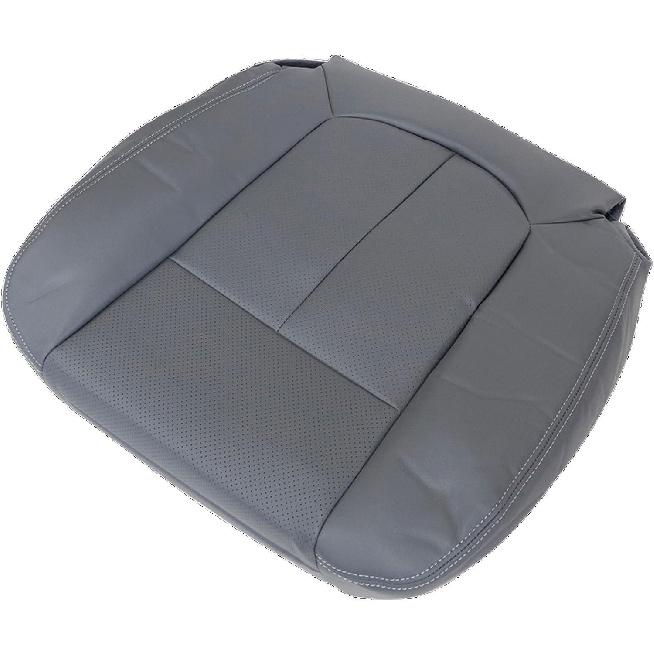 Priprilod Gray Perforated Leather Driver Side Bottom Replacement Seat Cover Compatible with Ford F150 Lariat 2009 2010 2011 2012 2013 2014