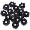 20pcs 4cm Mini Satin Ribbon Flowers Colorful Rhinestone Handmade Flowers For DIY Clothing Sewing Headwear Decoration Accessories