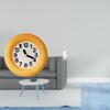 Silent Contemporary Wall Clock And Transparent Straw Organizer for Kitchen Dining Room Bedroom