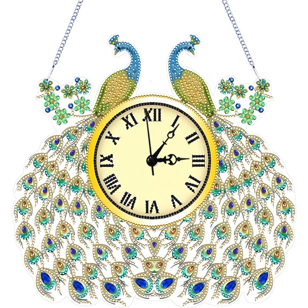 Diamond Art Wall Clock Hanging Pendant Diamond Painting Clock Diamond Art Clock Ornaments Kit Handmade Living Room Decoration