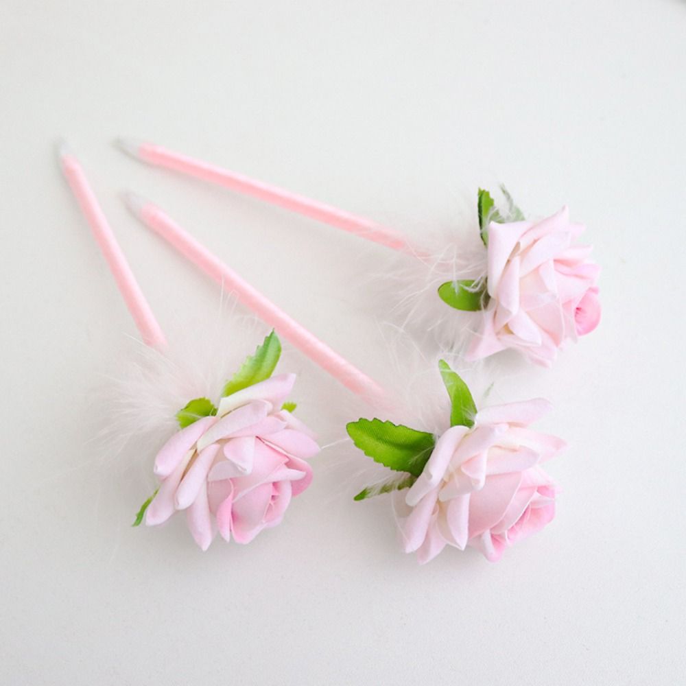 Best Wishes Rose Flower Ballpoint Pen Writing Smoothly Signature Pen Kawaii Lovely Pen Ladies