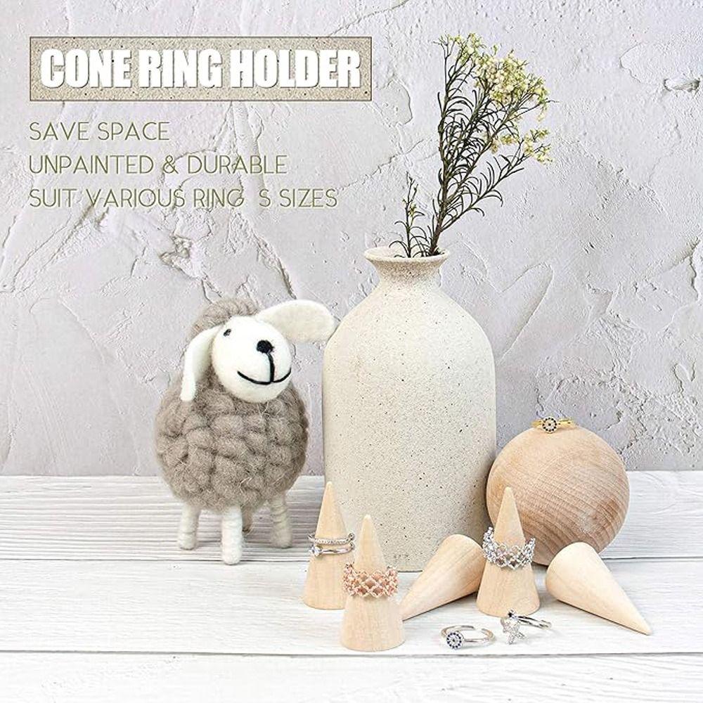 Storage Rack Ring Holder Wooden Ring Organizer Vintage Ring Display Stand  Crafts DIY