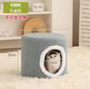 Solid Wood Cat Nest Stool Four Seasons Universal Cat House Kitten Semi-closed Pet Bed Warmth