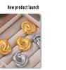 Chic European & American Double-Loop Earrings: Exaggerated 18K Gold Titanium Steel, Summer Non-Fading Design