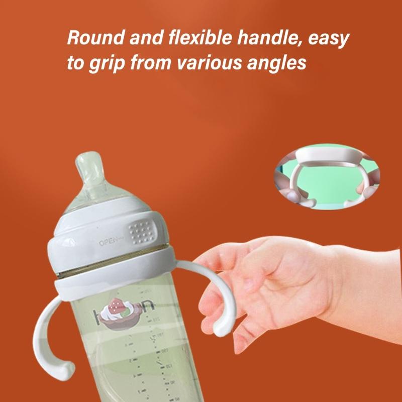 Infant Feeding Bottle Accessory with Secure Grip Handle, Child Friendly Bottle Holder Attachments