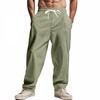 Men’s Summer Linen Plus-Size Loose-Fit Trousers with Elasticated Waist – Breathable, Relaxed-Fit Cotton-Linen Trousers for The Beach and Leisure