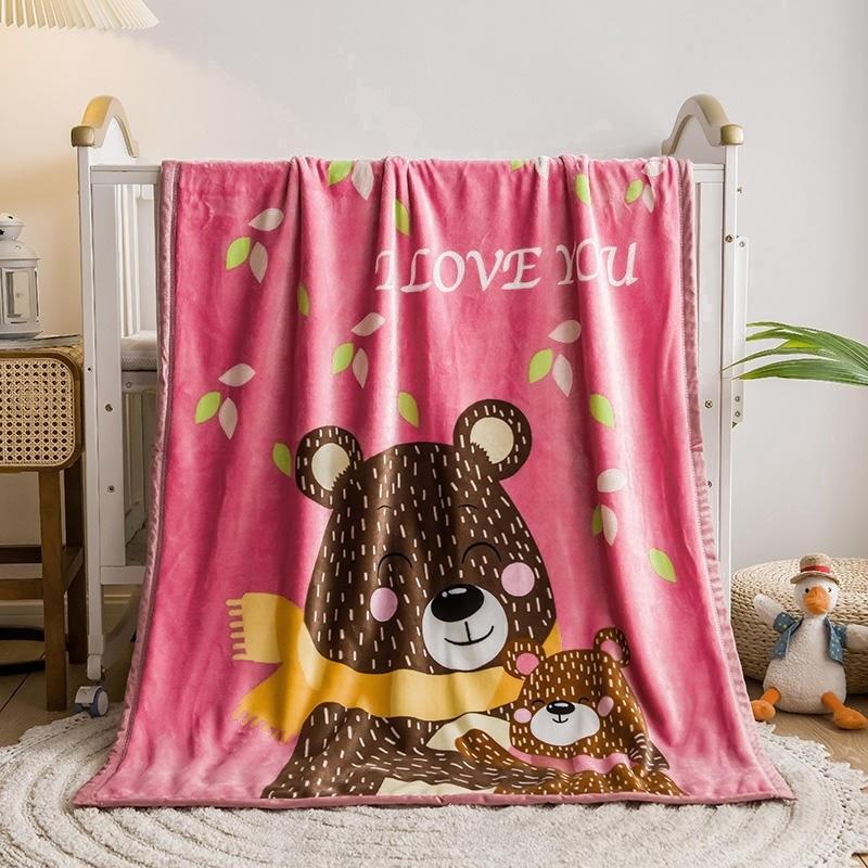 Factory direct sales wholesale foreign trade single-layer cartoon flannel children's blanket gifts coral fleece blanket afternoon leisure blanket
