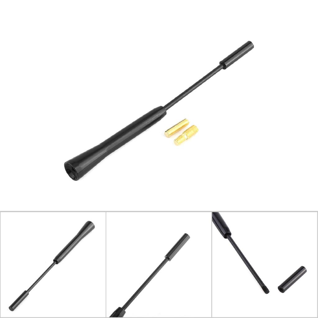 Car Three Sections Extendable Alloy Bee Sting Radio Roof Mast Aerial Ariel AM/FM Silver