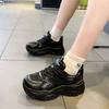 Plaid dad shoes women's thick-soled spring new casual sneakers fried street ins tide white heightened shoes