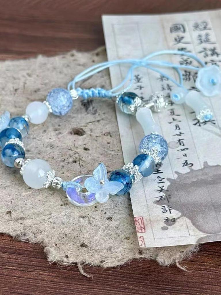 Floral Beaded Exquisite Bracelet For Women 2024 Chinese Adjustable Style