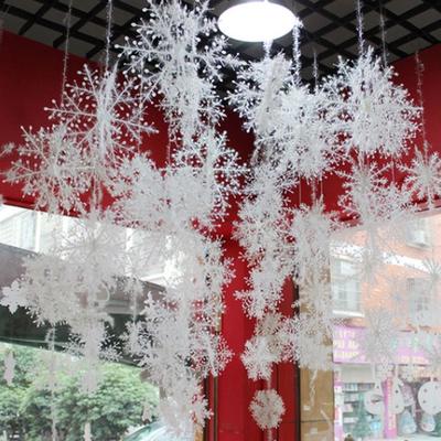 3/6pcs Christmas Tree Decoration Exquisite Wiredrawing Snow Flowers Hanging Pendant for Home Decor