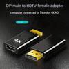DP To HDMI Adapter DisplayPort To HDMI High-Definition Video Converter with 4K60Hz/4K30Hz/1080P Multi-Resolution forMost Devices