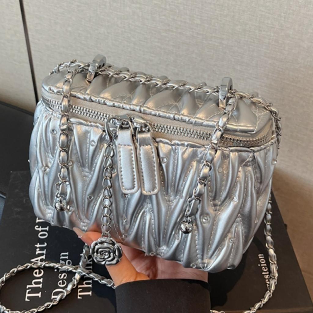 2025 spring new high-end texture fashion box bag women's small fragrant wind diamond shoulder bag simple messenger bag