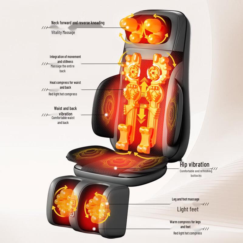 FAERCON F Heated Back & Waist Massage Cushion CN Plug (adapter Included)