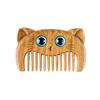 Green Sandalwood Compact Cat Comb - Mini Wooden Hair Comb for Children, Portable and Engraved.