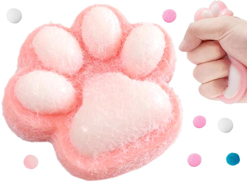 Large cat paw anti-stress squishy cat toy with hair squeeze MIX