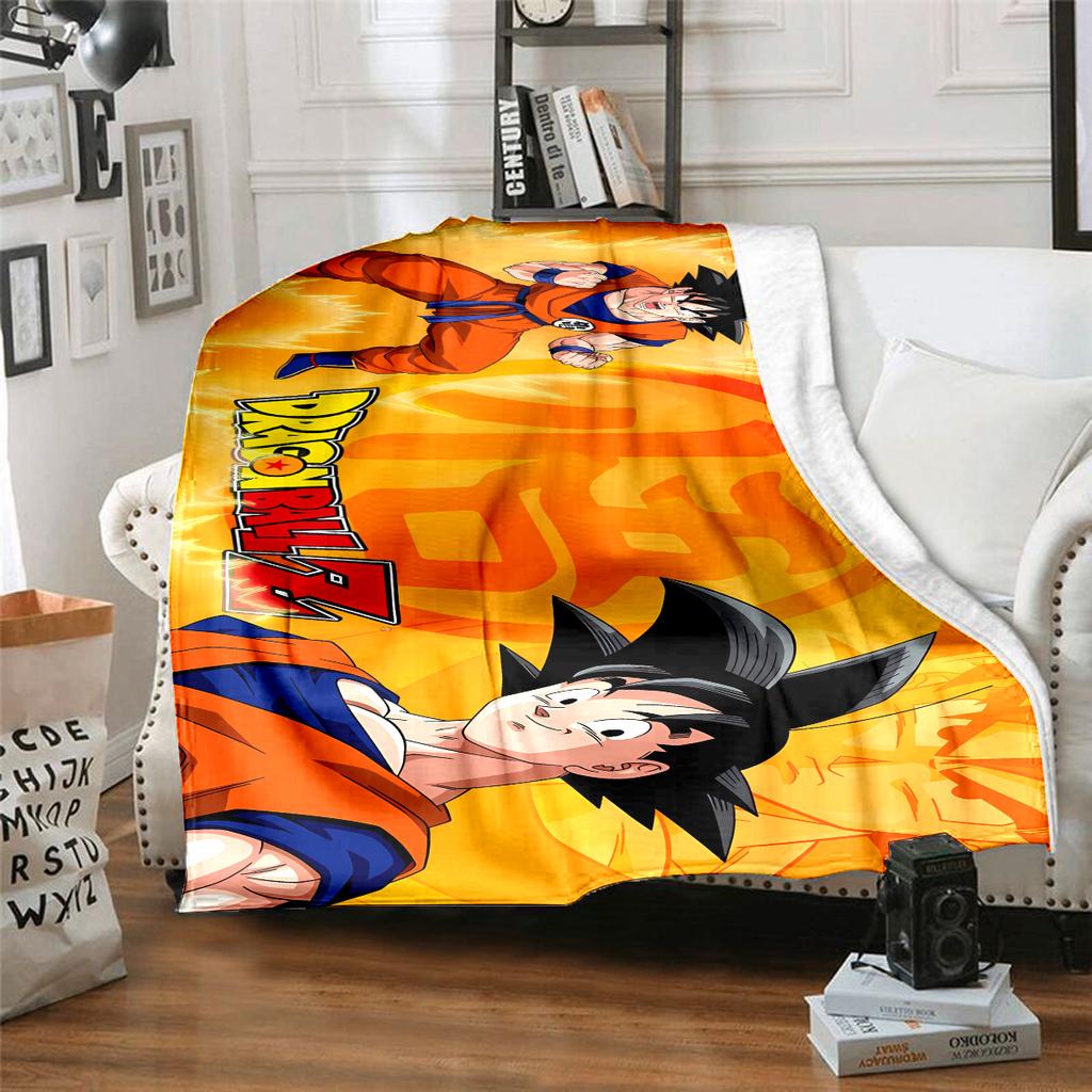 1PC Son Goku  Print Flannel Blanket, High quality All Seasons, Home Decor, Warmth and Comfort, Perfect for Christmas Gifts