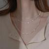 Korean Style Silver Stackable Multi-layer Necklace: Elegant Gypsophila Clavicle Chain for Women