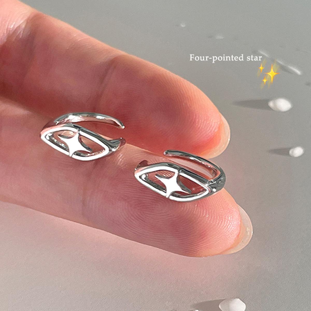 

Милые и классные серьги-клипсы в форме четырехугольной звезды для женщин, уникальные и продвинутые, без проколов ушей, клипсы-косточки для ушей, универсальные новые серьги. copper