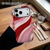 Phone Case: 2D Flat Design Suitable for iPhone 18 17 16 15 14 13 Pro Film Protective Case, Couple Style, Red-pink Satin, Christmas and Halloween Gift